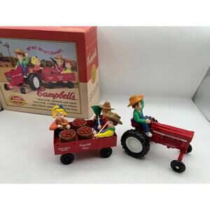 Collectible Campbells Soup Tractor, Wagon w/Kids 1998